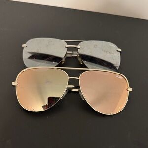 Quay Australia Gold and Silver Aviator Sunglasses